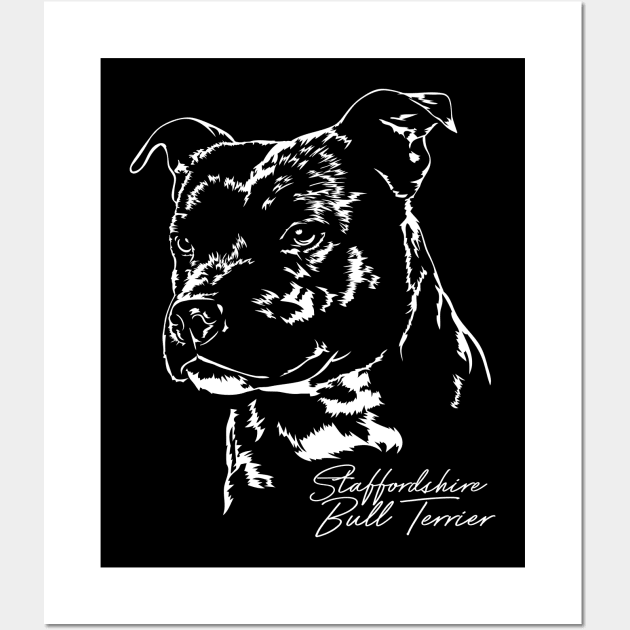 Staffordshire Bull Terrier dog portrait Wall Art by wilsigns